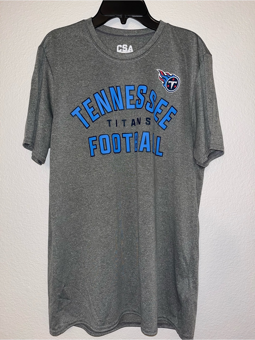CSA Men's Tennessee Titans Gray Short Sleeve Football Tee